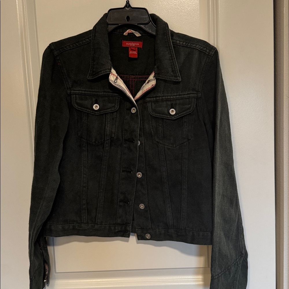 Sundance Black Jean Jacket with Button Front